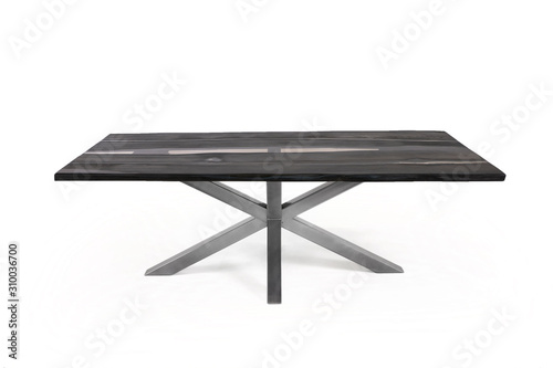 vintage wooden table isolated on white background