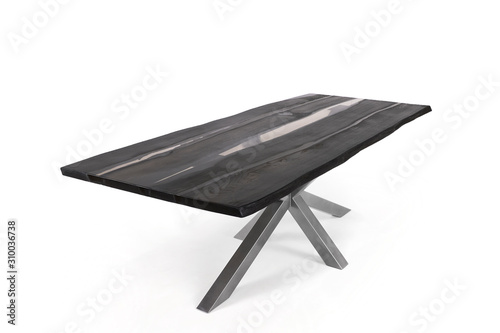 vintage wooden table isolated on white background