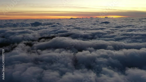 Sunset flying in the clouds 2