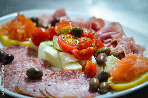 delicious charcuterie mix plate - starter dish