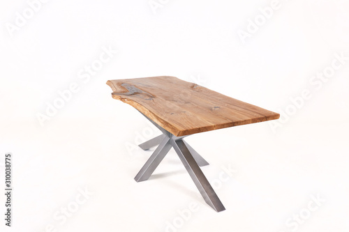 vintage wooden table isolated on white background