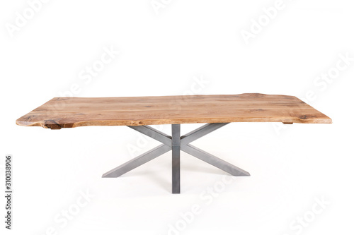 vintage wooden table isolated on white background