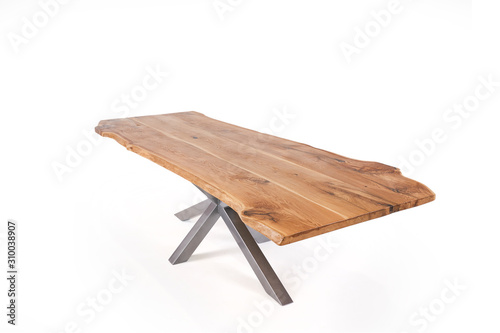 vintage wooden table isolated on white background