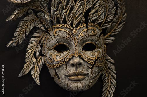 carnival mask on black background