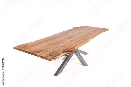 vintage wooden table isolated on white background