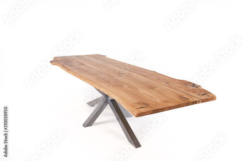 vintage wooden table isolated on white background