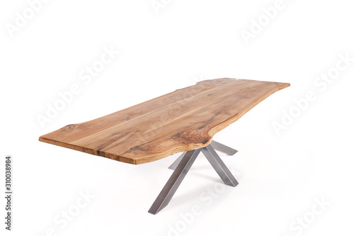 vintage wooden table isolated on white background