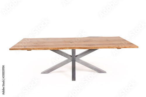 vintage wooden table isolated on white background