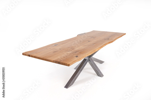 vintage wooden table isolated on white background