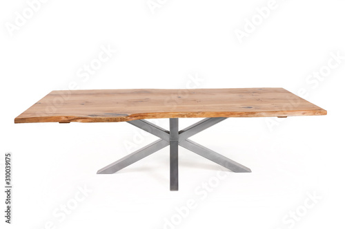 vintage wooden table isolated on white background