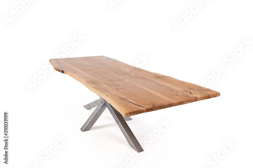 vintage wooden table isolated on white background