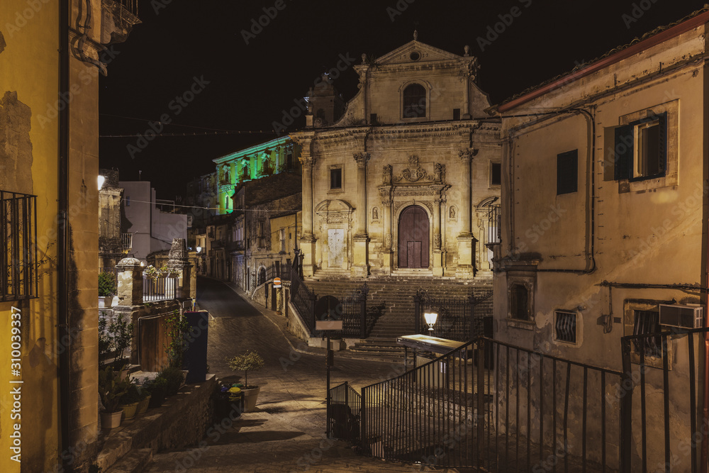 The church of the Souls of Purgatory at the ancient square of Ragusa Ibla in Sicily, Italy