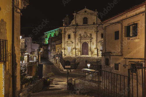 The church of the Souls of Purgatory at the ancient square of Ragusa Ibla in Sicily  Italy