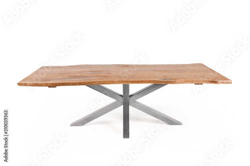 vintage wooden table isolated on white background