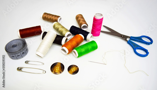 Sewing Tools and Materials on a White Background 1