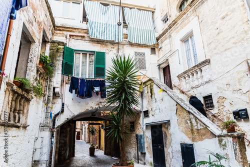 Fototapeta Naklejka Na Ścianę i Meble -  Beautiful streets of Bari, Italian medieval city.