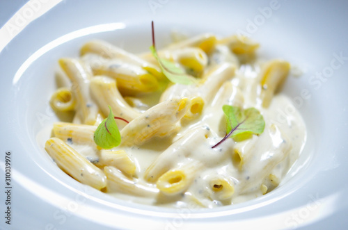 delicious italian pasta with mix cheese
