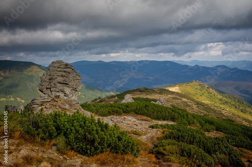 landscape with mountains and blue sky