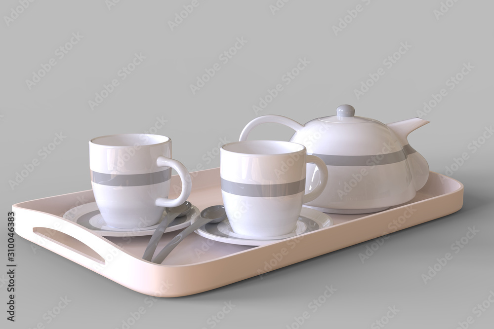 Tea cup. 3D rendering. Tea cup. 3D rendering.