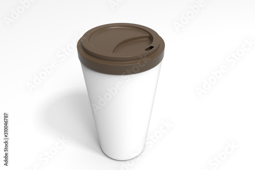 Cup for coffee 3d renderinig