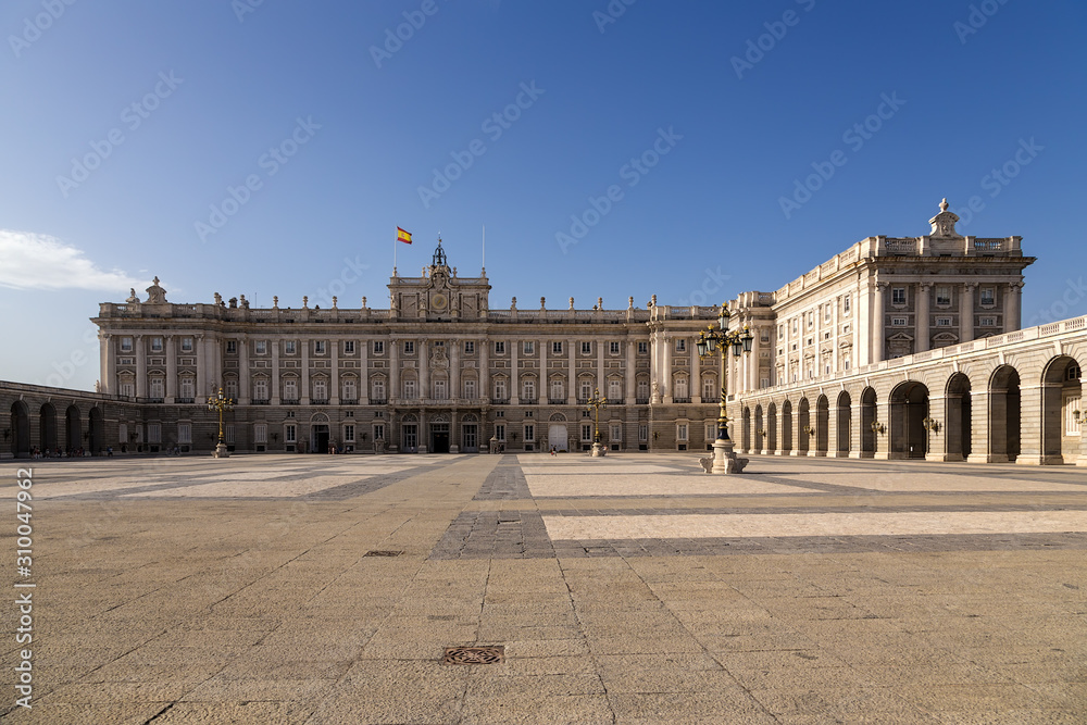Madrid, Spain. Facade of the royal palace
