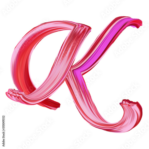Hand painted brush letter "K"