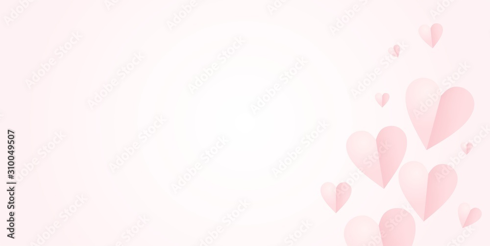Backgrounds for Valentines day with pink hearts. Banner, website, postcard, background.