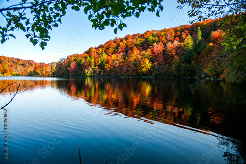 Autumn landscape in Plitvice Park, Croatia