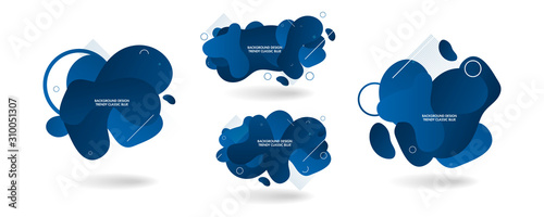 Vector set of abstract Classic Blue modern graphic elements gradient banners design or presentation