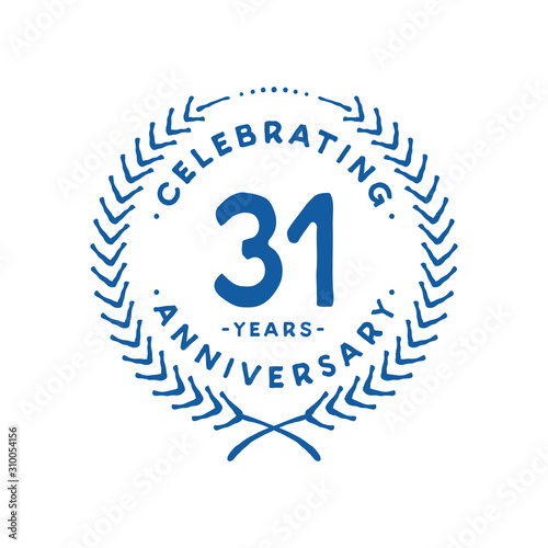 31 years design template. 31st logo. Vector and illustration.