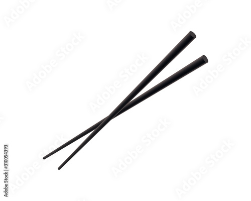 Chopsticks vector web icon isolated on white background, EPS 10, top view