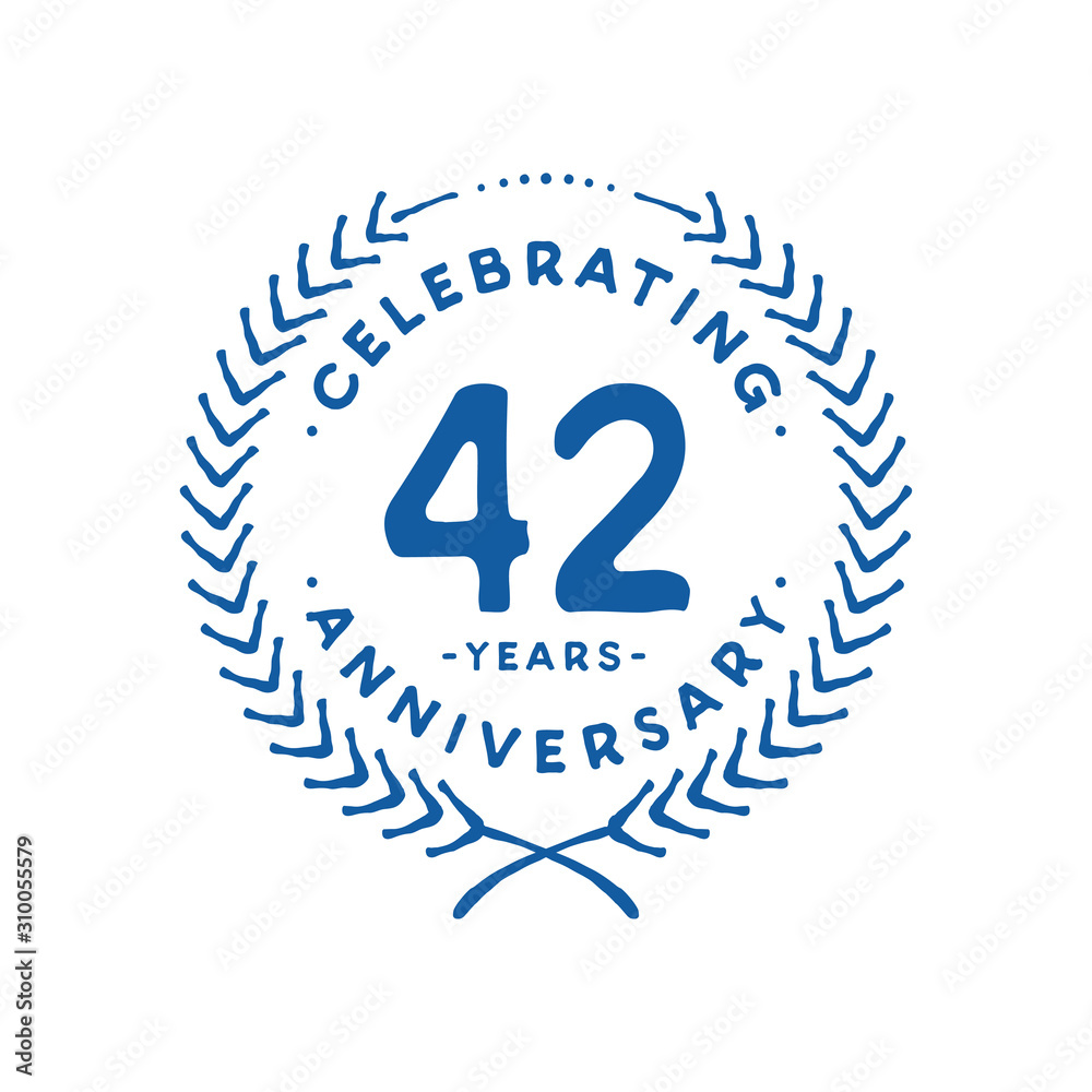 42 years design template. 42nd logo. Vector and illustration. 42 years design template. 42nd logo. Vector and illustration.