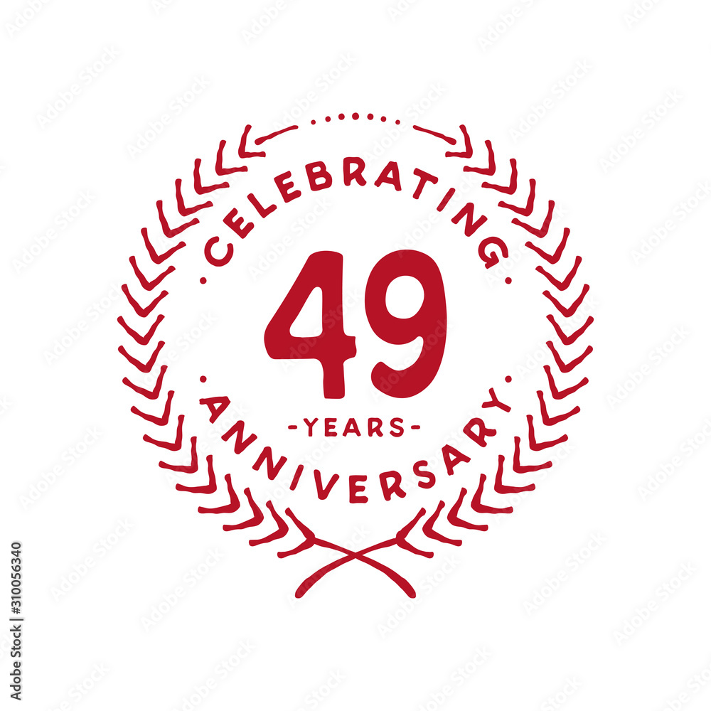 49 years design template. 49th logo. Vector and illustration. 49 years design template. 49th logo. Vector and illustration.