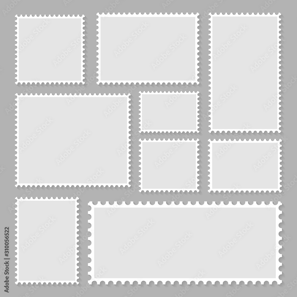 Obraz premium Blank set postage stamps collection. Vector illustration