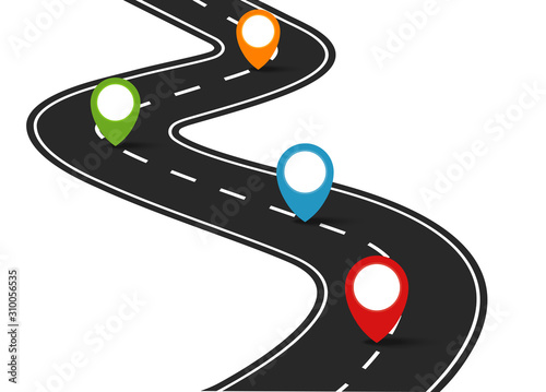 Car road, street. Vector illustration