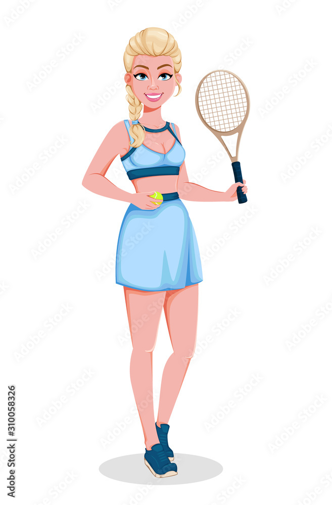 Beautiful woman tennis player in sportswear Beautiful woman tennis player in sportswear