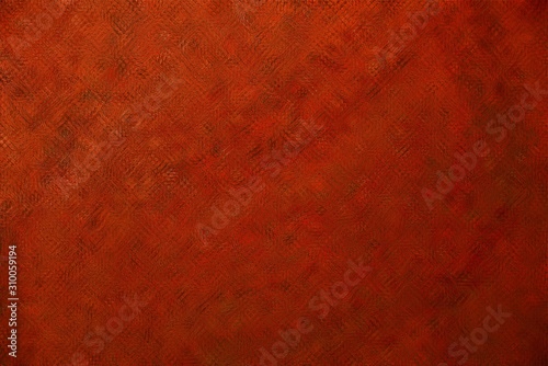 red background from illustration and abstract distortion on the wall