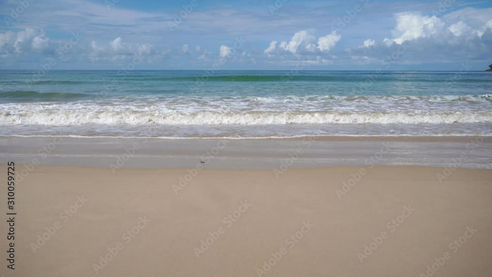 Beautiful tropical beach with blue sky and white cloud background. Summer vacation and nature environment concept. Beautiful tropical beach with blue sky and white cloud background. Summer vacation and nature environment concept.