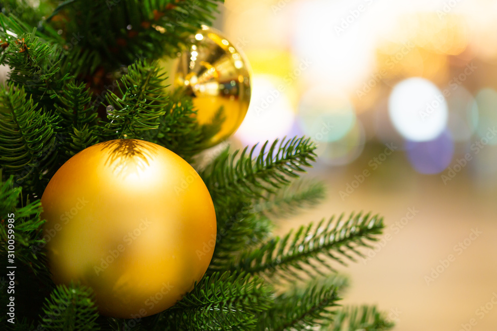 Christmas tree decoration balls season greeting posrtcard image