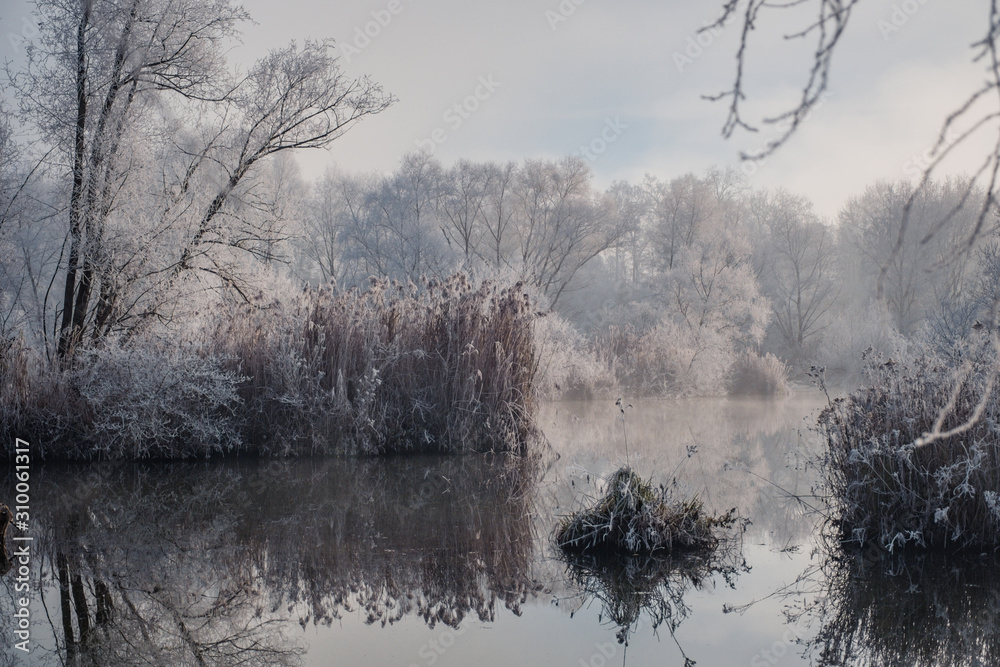 Fototapeta premium Winterlandschaft am Fluss