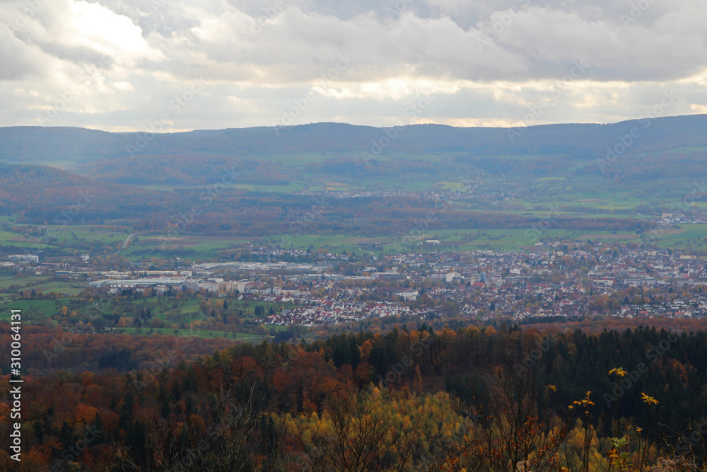 The panorama from the mountain Hohenstaufen