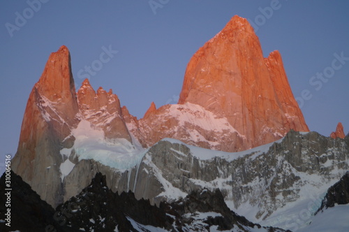 Mt.Fitz Roy turned Red in Patagonia photo