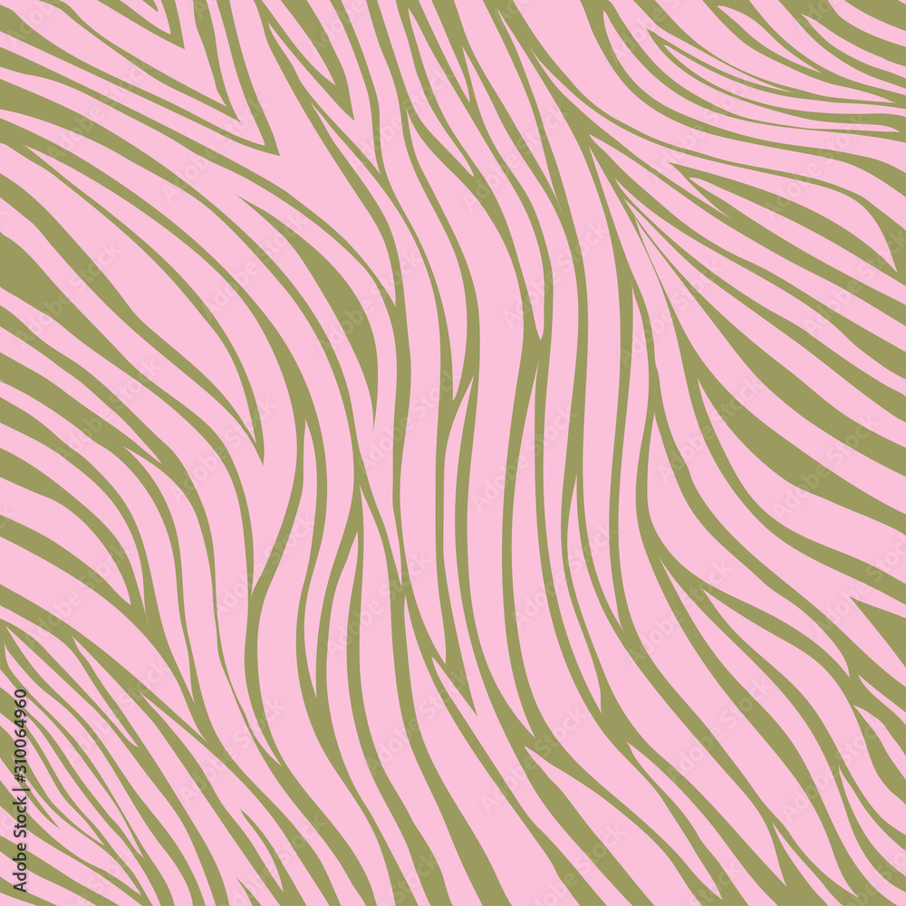 Zebra seamless pattern in abstract style in pink and green,Vector ...