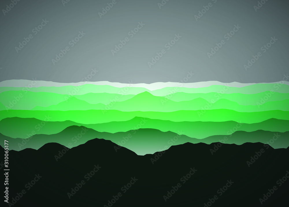 Color Mountains Landscape Generative Art background illustration