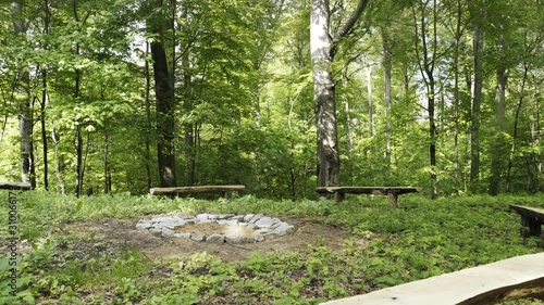 fireplace in the forest