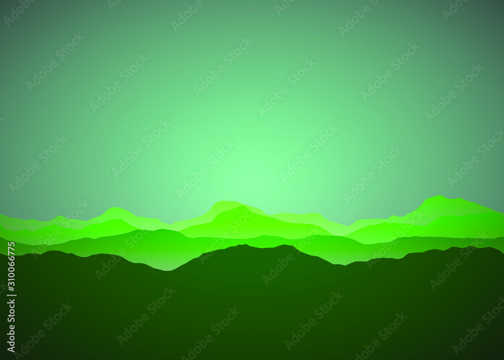 Color Mountains Landscape Generative Art background illustration