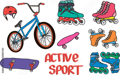 Papier peint Summer sport icons set