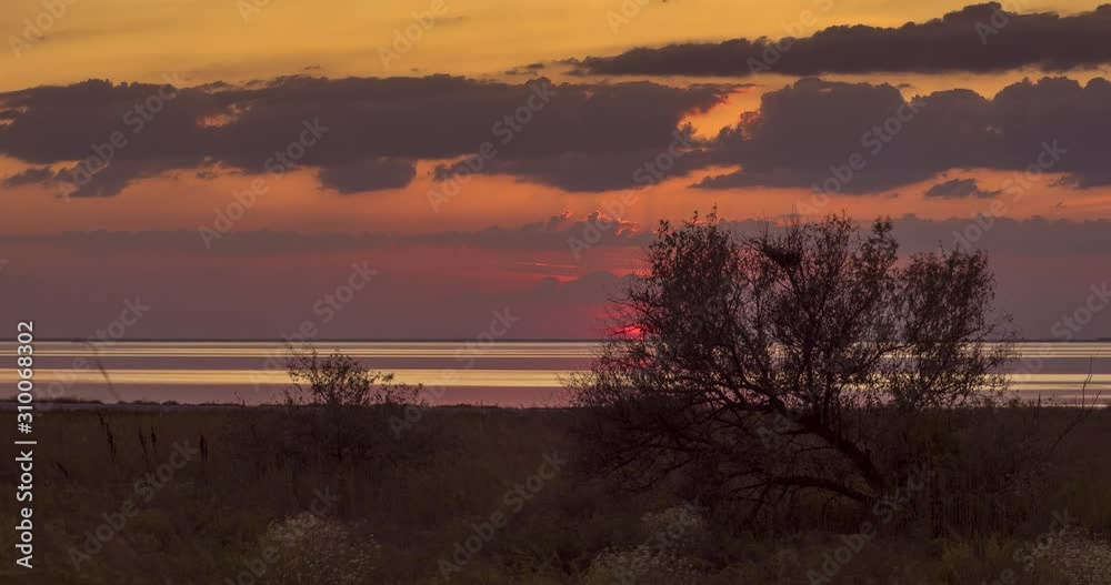 Sunset over Tuzly Lagoons, National Park, Ukraine Sunset over Tuzly Lagoons, National Park, Ukraine