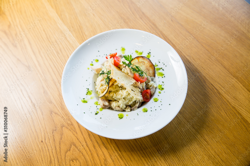 risotto with cheese, mushrooms and spices risotto with cheese, mushrooms and spices