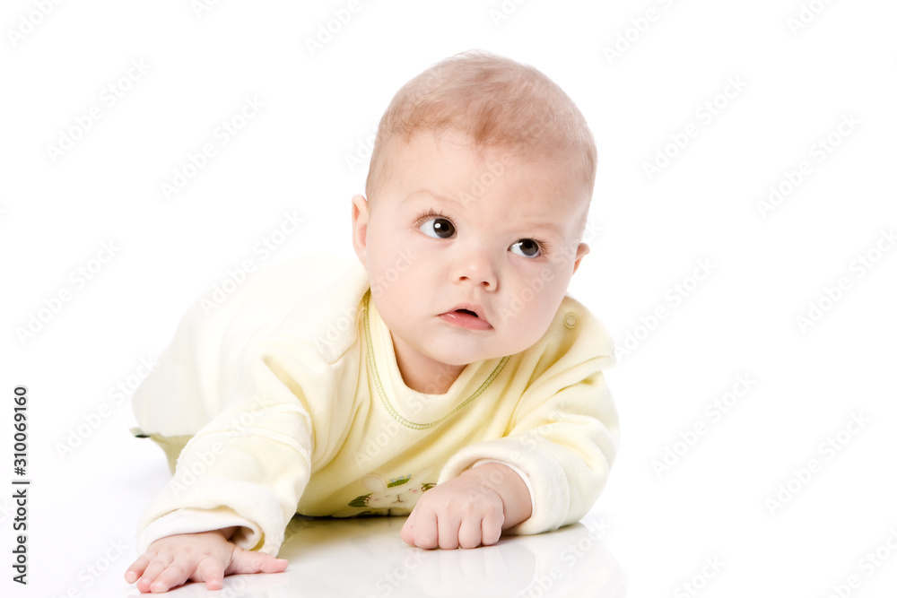 Laying baby wondering - face expressions Laying baby wondering - face expressions